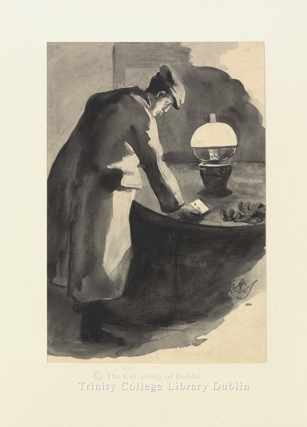 Watercolour sketch by novelist Edith Somerville (1859-1949)