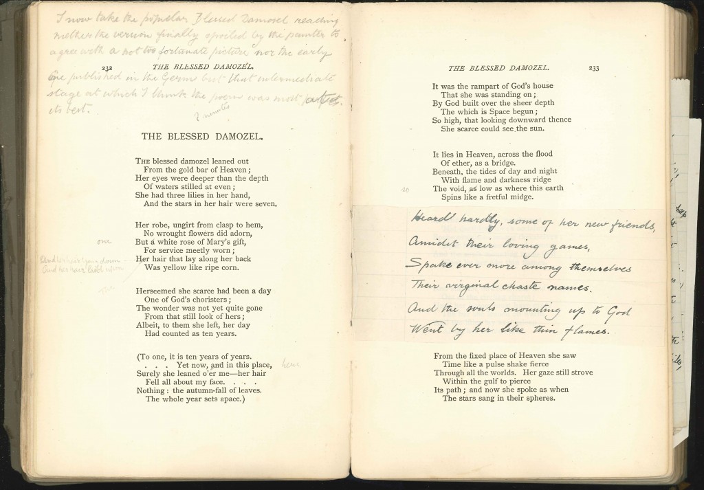 T. Sturge Moore’s annotations in his copy of D.G. Rossetti’s Collected Works (London, 1890)